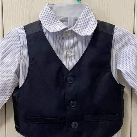 Newberry Infant Navy and White 3 Piece Suit - Picture 2 of 7